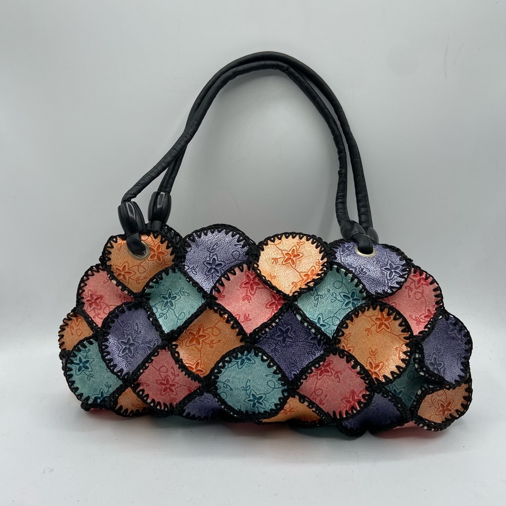 Multicolor Shoulder Bag With Patchwork Design - image 3